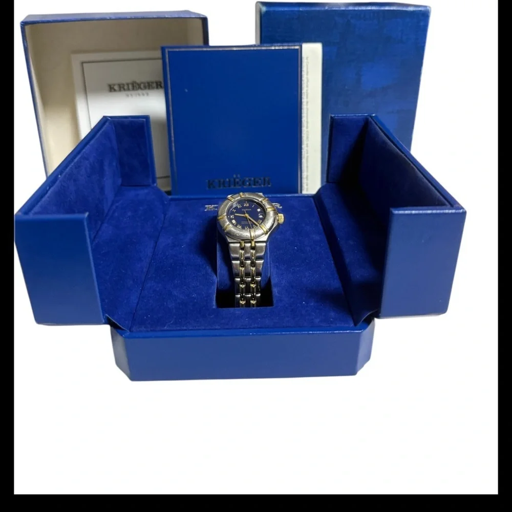 KRIEGER QUARTZ CHRONOMETER WATCH #4001315 WITH BOX & CERTIFICATES